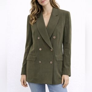 Jones New York Silk Double-Breasted Blazer
